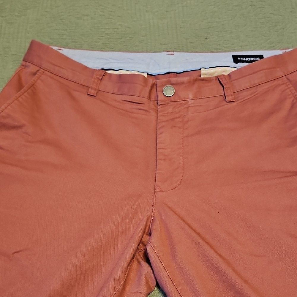 Bonobos Mens Rust Orange Pants Chinos 35/30 athletic